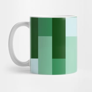 Green Striped Geometric Pattern in Blocks Mug